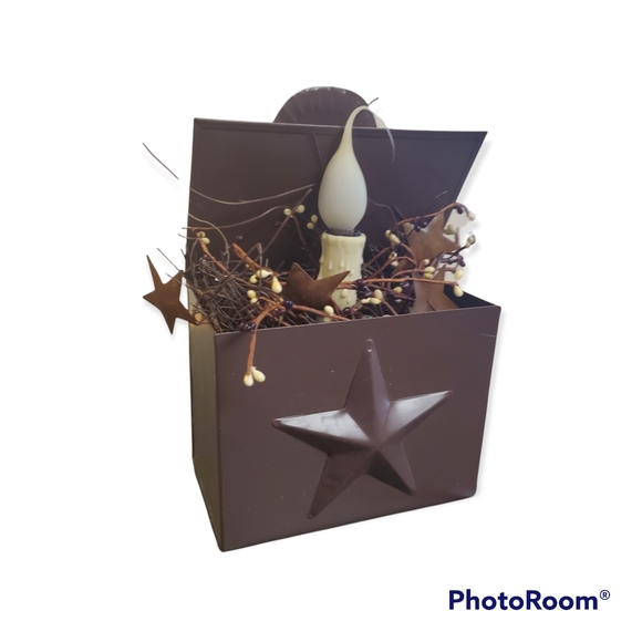 Primitive Farmhouse Decor Metal Electric Star Candle with hanging hook - Picture 14 of 15